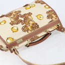 LOEWE Shoulder Bag Canvas 2way Brown White gold Auth 205388A-6