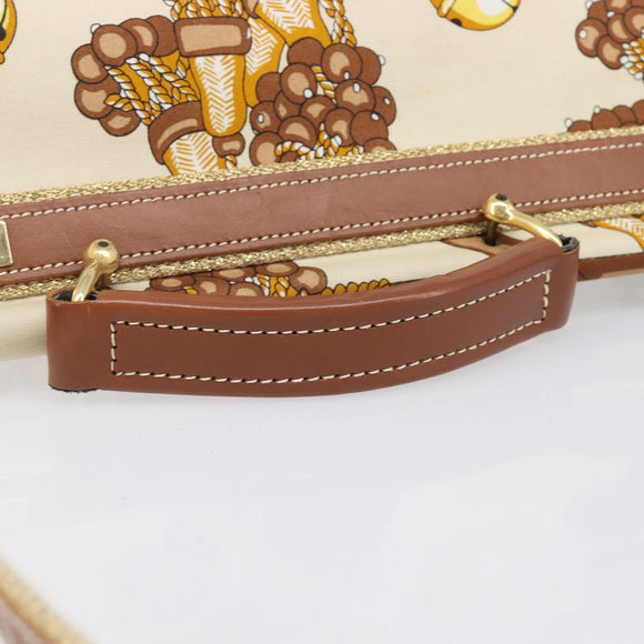 LOEWE Shoulder Bag Canvas 2way Brown White gold Auth 205388A