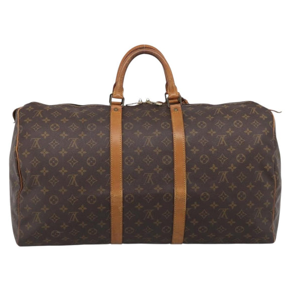 LOUIS VUITTON Monogram Keepall 55 Boston Bag M41424 LV Auth 205394