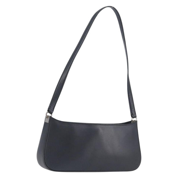 Salvatore Ferragamo Gancini Shoulder Bag Leather Black Silver Auth 205397