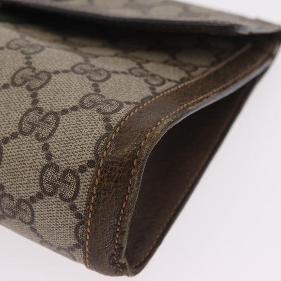 GUCCI GG Supreme Web Sherry Line Bag PVC Beige Gold 67 014 3087 Auth 205398