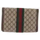 GUCCI GG Supreme Web Sherry Line Bag PVC Beige Gold 67 014 3087 Auth 205398-3