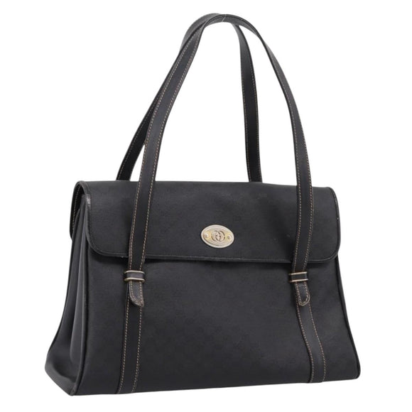 GUCCI Micro GG Supreme Hand Bag PVC Black Gold 000 46 4857 Auth 205404