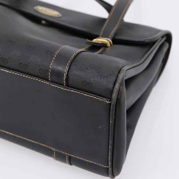 GUCCI Micro GG Supreme Hand Bag PVC Black Gold 000 46 4857 Auth 205404