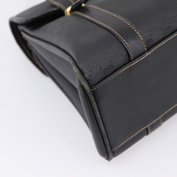 GUCCI Micro GG Supreme Hand Bag PVC Black Gold 000 46 4857 Auth 205404