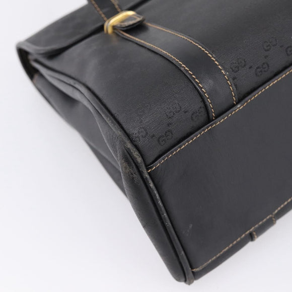 GUCCI Micro GG Supreme Hand Bag PVC Black Gold 000 46 4857 Auth 205404