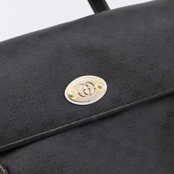 GUCCI Micro GG Supreme Hand Bag PVC Black Gold 000 46 4857 Auth 205404