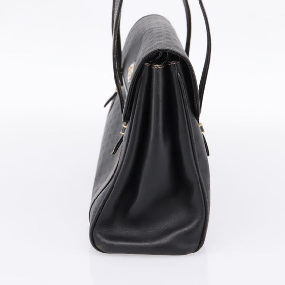 GUCCI Micro GG Supreme Hand Bag PVC Black Gold 000 46 4857 Auth 205404