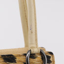 Christian Dior Hand Bag Canvas Beige Silver Auth 205405V-10