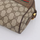 GUCCI GG Supreme Web Sherry Line Bag PVC Beige Gold 001 115 6655 Auth 205406A-15