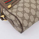 GUCCI GG Supreme Web Sherry Line Bag PVC Beige Gold 001 115 6655 Auth 205406A-16