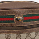 GUCCI GG Supreme Web Sherry Line Bag PVC Beige Gold 001 115 6655 Auth 205406A-19