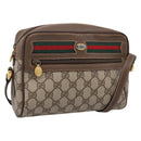 GUCCI GG Supreme Web Sherry Line Bag PVC Beige Gold 001 115 6655 Auth 205406A-1