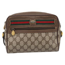 GUCCI GG Supreme Web Sherry Line Bag PVC Beige Gold 001 115 6655 Auth 205406A-13