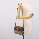 GUCCI GG Supreme Web Sherry Line Bag PVC Beige Gold 001 115 6655 Auth 205406A-24