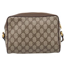 GUCCI GG Supreme Web Sherry Line Bag PVC Beige Gold 001 115 6655 Auth 205406A-2