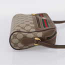 GUCCI GG Supreme Web Sherry Line Bag PVC Beige Gold 001 115 6655 Auth 205406A-4