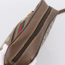 GUCCI GG Supreme Web Sherry Line Bag PVC Beige Gold 001 115 6655 Auth 205406A-6