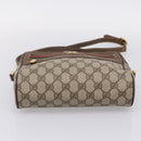 GUCCI GG Supreme Web Sherry Line Bag PVC Beige Gold 001 115 6655 Auth 205406A-5