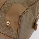 CELINE Macadam Canvas Boston Bag PVC Beige Gold Auth 205407-14