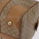 CELINE Macadam Canvas Boston Bag PVC Beige Gold Auth 205407-16