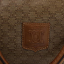 CELINE Macadam Canvas Boston Bag PVC Beige Gold Auth 205407-18