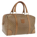 CELINE Macadam Canvas Boston Bag PVC Beige Gold Auth 205407-1