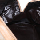 CELINE Macadam Canvas Boston Bag PVC Beige Gold Auth 205407-22