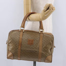 CELINE Macadam Canvas Boston Bag PVC Beige Gold Auth 205407-25