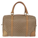 CELINE Macadam Canvas Boston Bag PVC Beige Gold Auth 205407-3