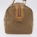 CELINE Macadam Canvas Boston Bag PVC Beige Gold Auth 205407-4