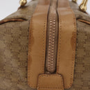 CELINE Macadam Canvas Boston Bag PVC Beige Gold Auth 205407-5