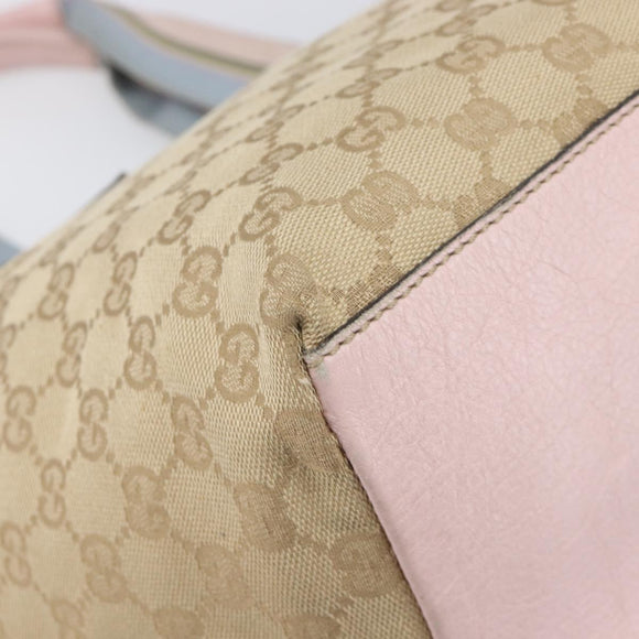 GUCCI GG Canvas Sherry Line Hand Bag Beige Gold 131230 Auth 205412