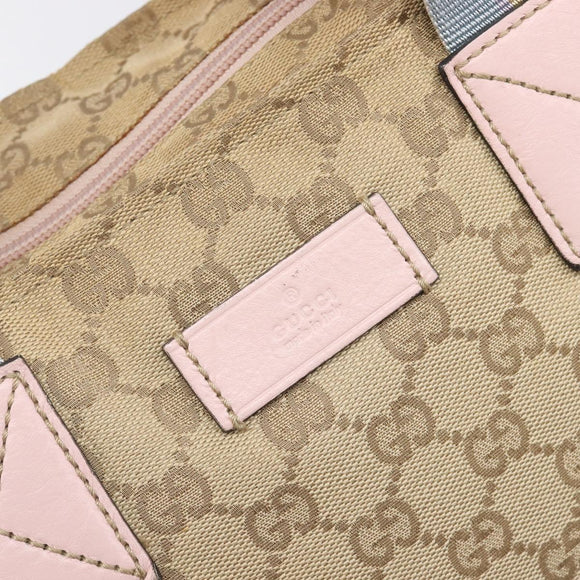 GUCCI GG Canvas Sherry Line Hand Bag Beige Gold 131230 Auth 205412