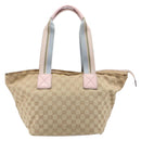 GUCCI GG Canvas Sherry Line Hand Bag Beige Gold 131230 Auth 205412-3