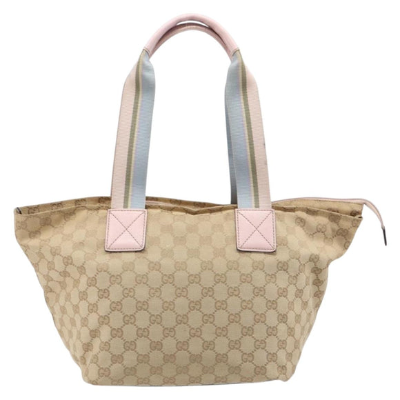 GUCCI GG Canvas Sherry Line Hand Bag Beige Gold 131230 Auth 205412