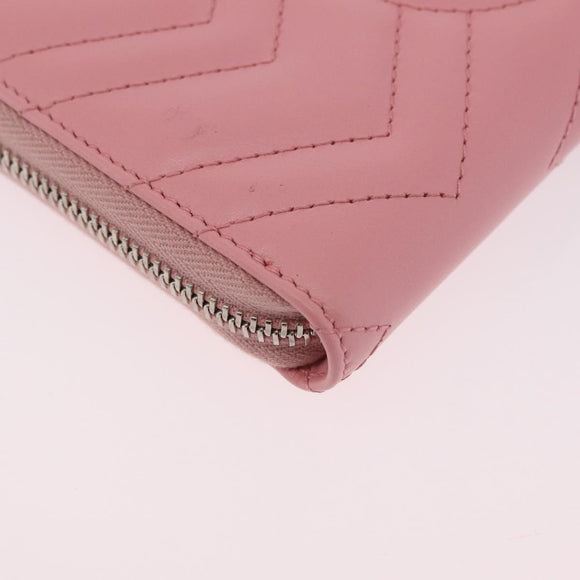 GUCCI Long Wallet Leather Pink Silver 443123 Auth 205414M