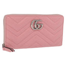 GUCCI Long Wallet Leather Pink Silver 443123 Auth 205414M-1