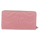 GUCCI Long Wallet Leather Pink Silver 443123 Auth 205414M-2
