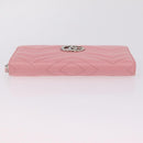 GUCCI Long Wallet Leather Pink Silver 443123 Auth 205414M-6