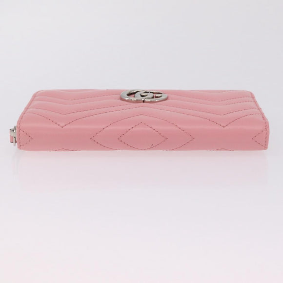 GUCCI Long Wallet Leather Pink Silver 443123 Auth 205414M