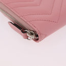 GUCCI Long Wallet Leather Pink Silver 443123 Auth 205414M-14