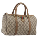GUCCI GG Supreme Web Sherry Line Hand Bag PVC Beige Gold 40 02 007 Auth 205416-1