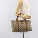 GUCCI GG Supreme Web Sherry Line Hand Bag PVC Beige Gold 40 02 007 Auth 205416-29