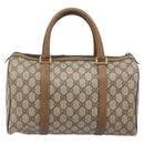 GUCCI GG Supreme Web Sherry Line Hand Bag PVC Beige Gold 40 02 007 Auth 205416-2