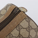 GUCCI GG Supreme Web Sherry Line Hand Bag PVC Beige Gold 40 02 007 Auth 205416-7