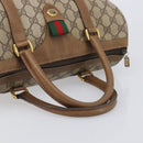 GUCCI GG Supreme Web Sherry Line Hand Bag PVC Beige Gold 40 02 007 Auth 205416-8