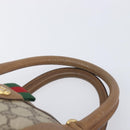 GUCCI GG Supreme Web Sherry Line Hand Bag PVC Beige Gold 40 02 007 Auth 205416-14