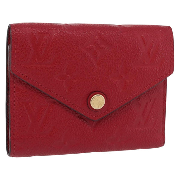LOUIS VUITTON Empreinte Portefeuille Victorine Wallet Red M62554 LV Auth 205417M