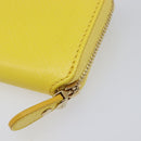 Salvatore Ferragamo Coin Purse Leather Yellow Gold Auth 205418A-15